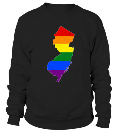 RAINBOW NEW JERSEY MAP LGBT GAY PRIDE T