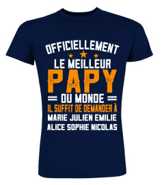 OFFICIELLEMENT LE MEILLEUR PAPY DU MONDE TSHIRT PERSONNALISÉ