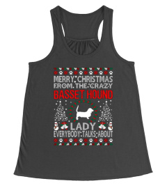 MERRY CHRISTMAS BASSET HOUND DOG LADY UG