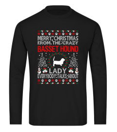 MERRY CHRISTMAS BASSET HOUND DOG LADY UG