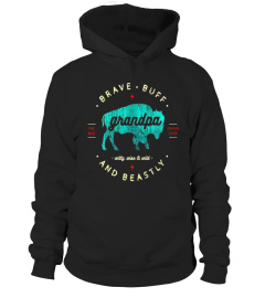 Mens Grandfather Gift Shirt: Grandpa Vintage Retro Buffalo Bison