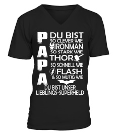 PAPA DU BIST IRONMAN THOR FLASH DU BIST UNSER LIEBLING SUPERHELD T-SHIRT