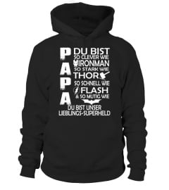 PAPA DU BIST IRONMAN THOR FLASH DU BIST UNSER LIEBLING SUPERHELD T-SHIRT