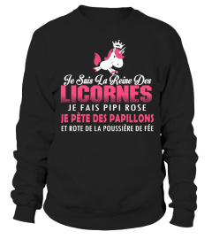 JE SUIS LA REINE DES LICORNES JE FAIS PIPI ROSE FE PETE DES PAPILLONS ET ROTE DE LA POUSSIERE DE FEE T-SHIRT
