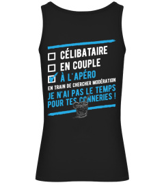 ✪ Célibataire -en couple - à l'apéro t-shirt humour apéro ✪