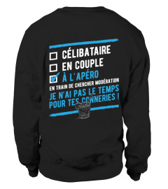 ✪ Célibataire -en couple - à l'apéro t-shirt humour apéro ✪