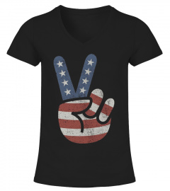 American Flag Big Peace Sign T-Shirt