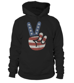 American Flag Big Peace Sign T-Shirt