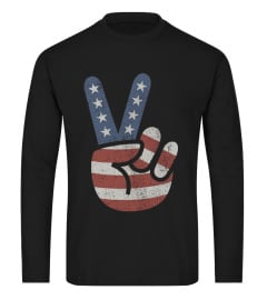 American Flag Big Peace Sign T-Shirt