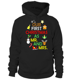 Our First Christmas As Mr And Mrs T-shirt Newly Wed Marriag