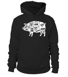 Funny Pig Gift - Cuts Of Pork Butcher T-Shirt