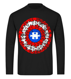 Autism Awareness Shirts Captain Autism Puzzle Shield T-Shirt