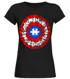 Autism Awareness Shirts Captain Autism Puzzle Shield T-Shirt