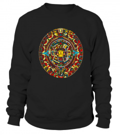Aztec T-Shirt, Mexico Calendar Pattern Style Sun Design Tee - Limited Edition