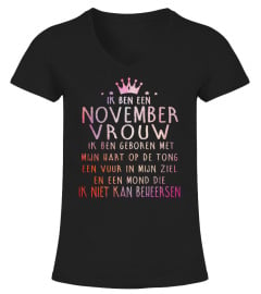 IK BEN EEN NOVEMBER VROUW T-SHIRT