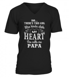  Papa  Amp  Granddaughter  She Stole My Heart Tshirt