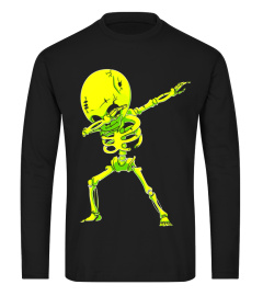 Dabbing Skeleton Halloween Neon Zombie Dab Dance T Shirt