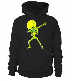 Dabbing Skeleton Halloween Neon Zombie Dab Dance T Shirt