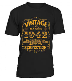 75th Birthday Vintage Made In 1942 T Shirt - Limited Edition