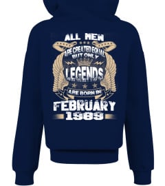 Legends Are Born in February 1989 Hoodie