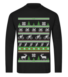 Triathlon Ugly Christmas Sweatshirt Weihnachten 