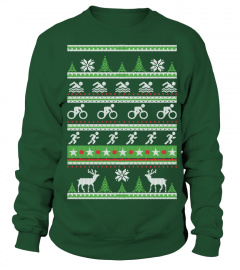 Triathlon Ugly Christmas Sweatshirt Weihnachten 