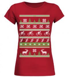Triathlon Ugly Christmas Sweatshirt Weihnachten 
