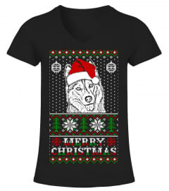 Merry Christmas Husky Lover TShirt Sweatshirt Hoodie