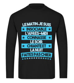 TSHIRT FEMME HUMOUR DRÔLE JB5COLLECTION - INSOCIABLE CONNASSE CHIANTE FAITES PAS CHIER 3