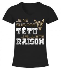 JE NE SUIS PAS TÊTU J'AI JASTU RAISON T-shirt