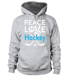 Peace Love Hockey Peace Sign Hand T-Shirt Hockey Goalie