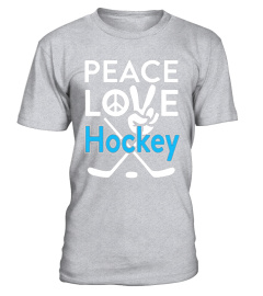 Peace Love Hockey Peace Sign Hand T-Shirt Hockey Goalie