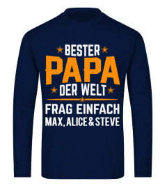 BESTER PAPA DER WELT PERSONALISIERT TSHIRT