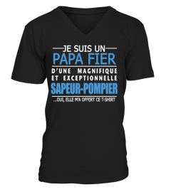 T-Shirt Pompier FIER PAPA D'UNE SAPEUR-POMPIER