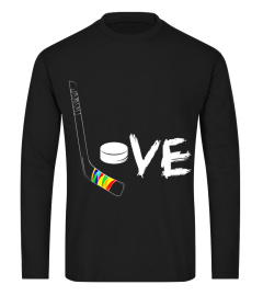 Love Hockey LGBT Stick Rainbow Pride Flag Gay Gifts Shirts