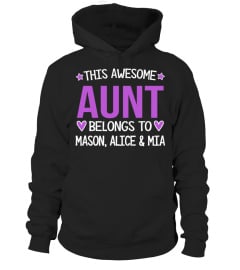 AWESOME AUNT CUSTOM SHIRT HOODIE SWEATSHIRT