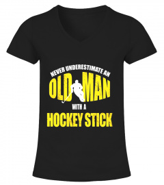 Old Man With A Hockey Stick: Funny Ice Hockey Player T-Shirt