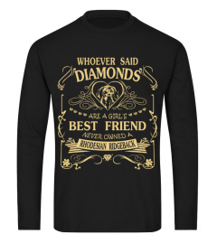 Rhodesian Ridgeback Diamond Best Friend Funny Gift T-shirt for Christmas