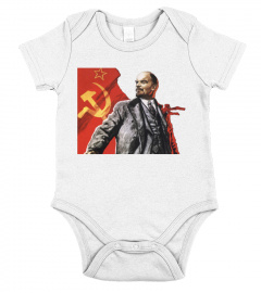Lenin with soviet flag