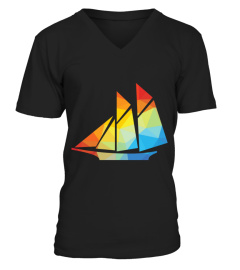 Silhouette Segelschiff Boot bunt Geschenk