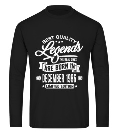 Real legends are born in december 1986