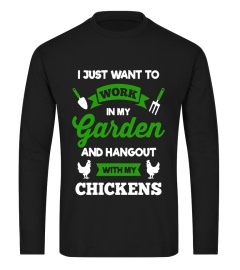 Garden Chicken Shirt Work in Garden Hangout with Chickens