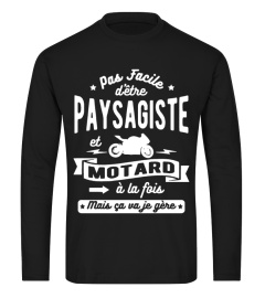 paysagiste et motard