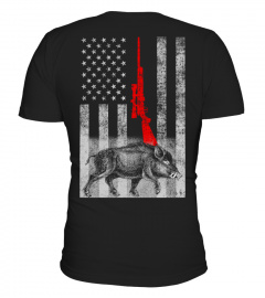 Boar Hunting American Flag Shirt For Hog Hunter Clothing