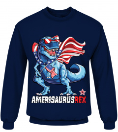 Dinosaur 4th of July T shirt Kids Boys Men Amerisaurus T Rex