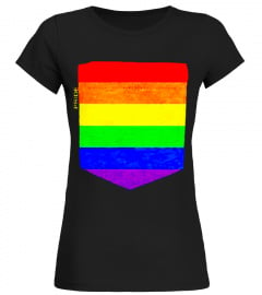 Lgbt Flag Shirt Pocket Printed Gay Lesbian Rainbow Flags Tee