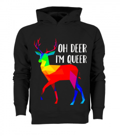 Oh Deer I'M Queer - Funny Pun Lgbt Rainbow Gay Pride T-Shirt