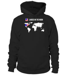 American Flag Funny Moon Landing Usa World Map