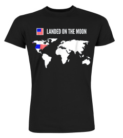 American Flag Funny Moon Landing Usa World Map