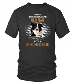 THE OLD MAN WITH BORDER COLLIE TSHIRT